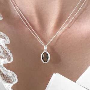 Sterling Silver Tiger Eye Geometric Vintage Necklace