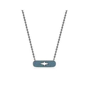 Sterling Silver Turquoise Geometric Trend Necklace